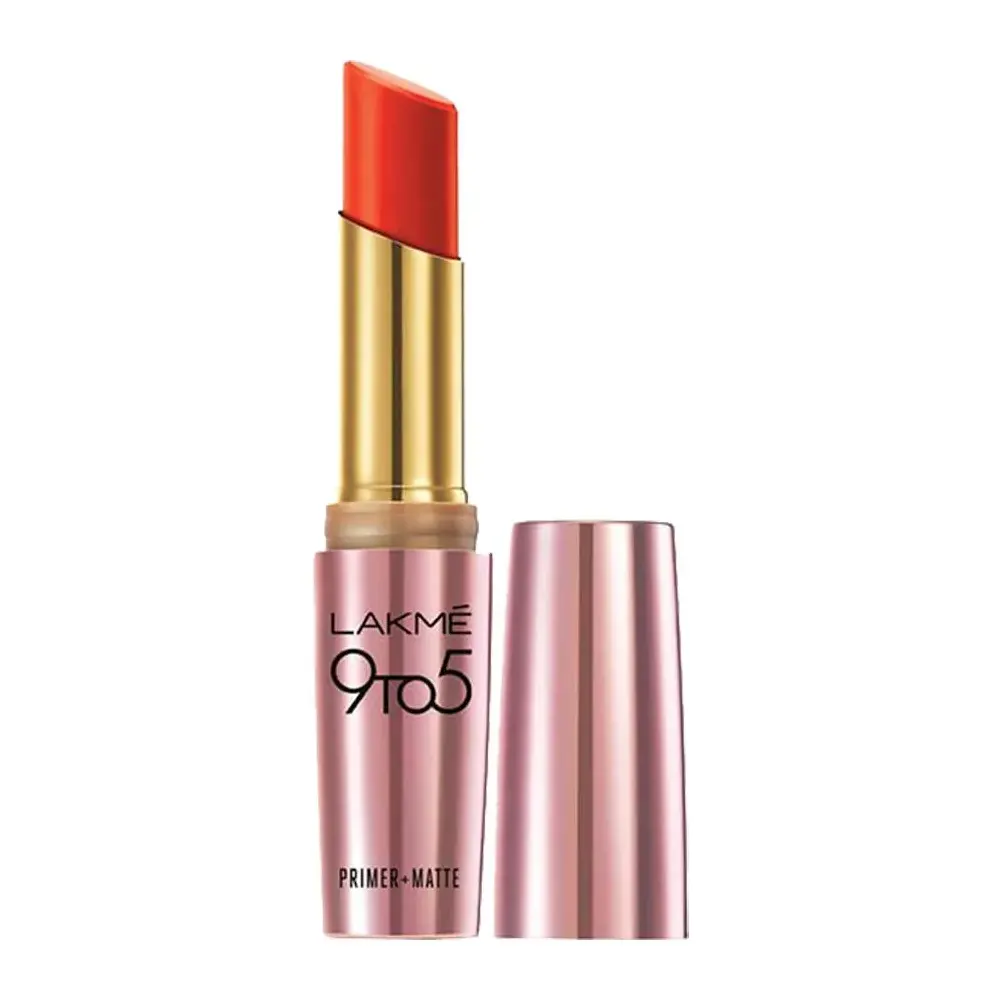 Lakme 9 To 5 Primer + Matte Lipstick Mr8 Orange Edge 3.6G