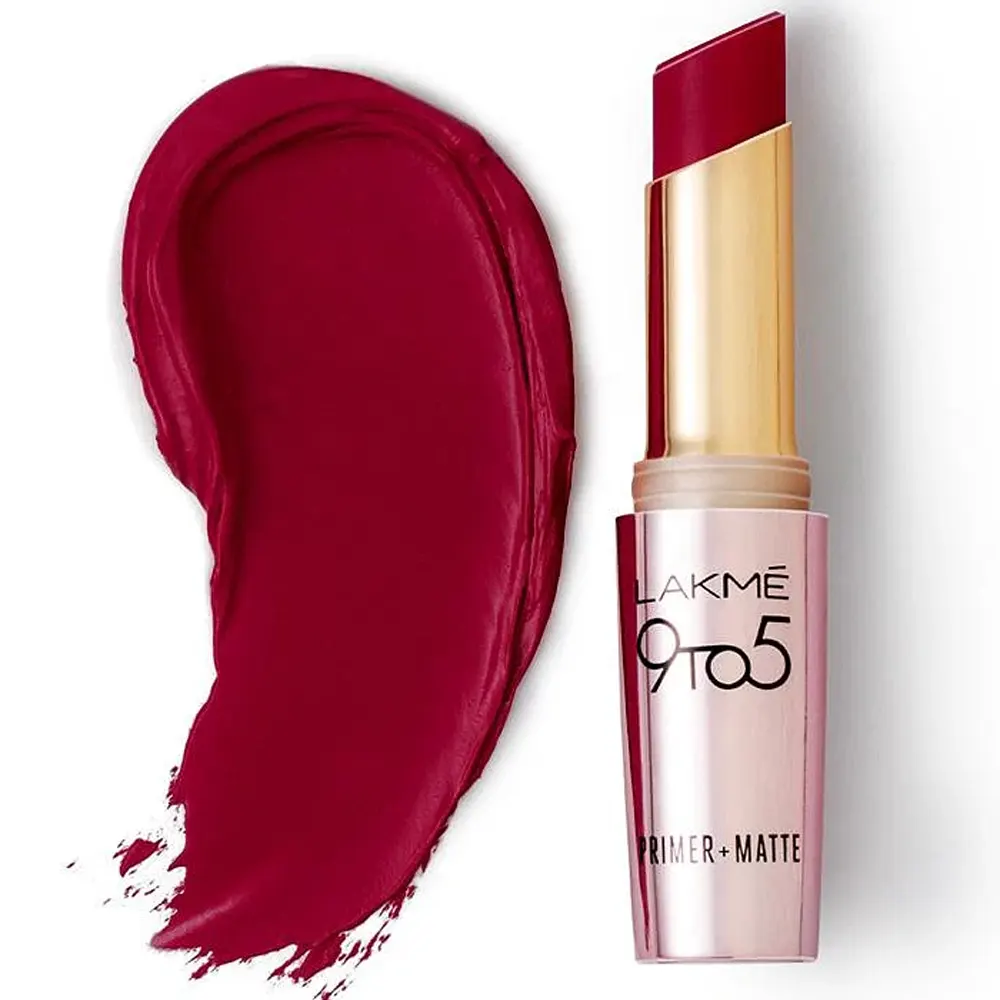 Lakme 9 To 5 Primer + Matte Lipstick Mr10 Red Rebel 3.6G