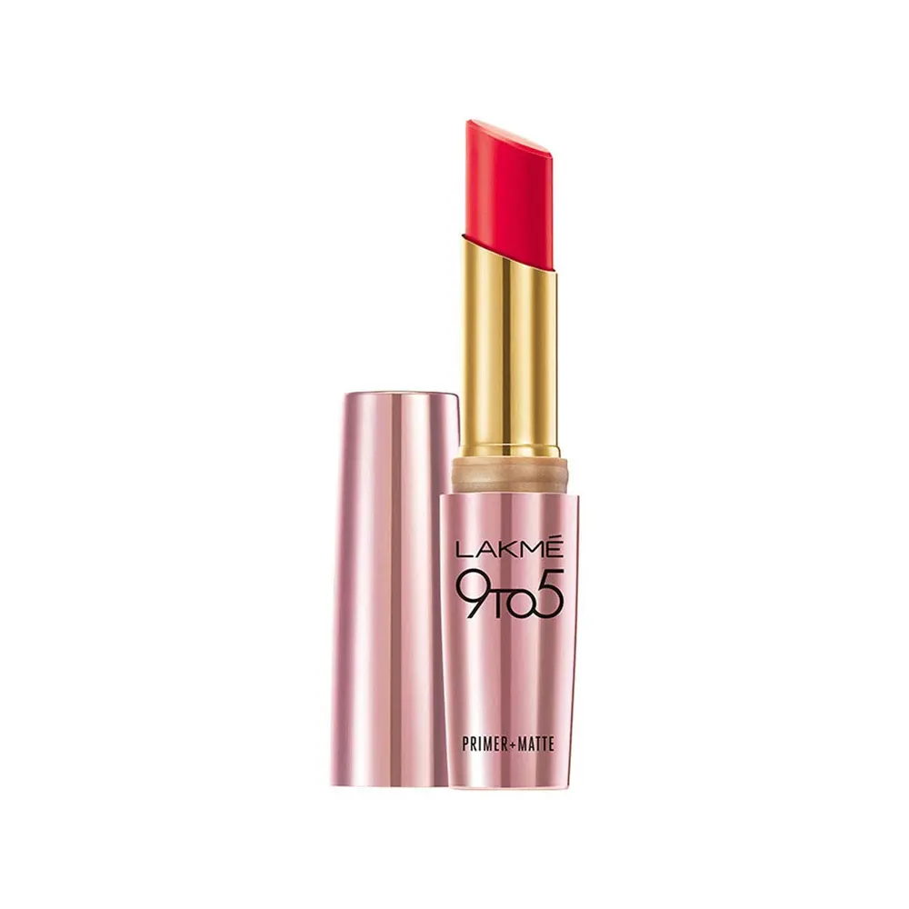 Lakme 9 To 5 Primer + Matte Lipstick Mr19 Crimson Cue 3.6G