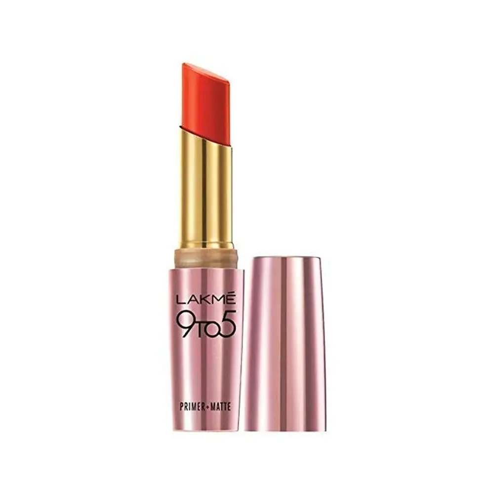 Lakme 9 To 5 Primer + Matte Lipstick Mr22 Scarlet Surge 3.6G