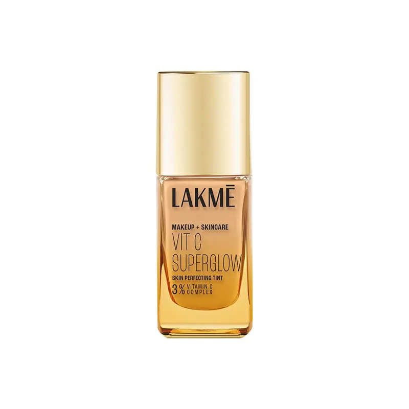 Lakme Makeup + Skincare Vit C Super Glow Skin Perfecting Tint W120 Warm Creme 3% Vitamin C Complex 25Ml