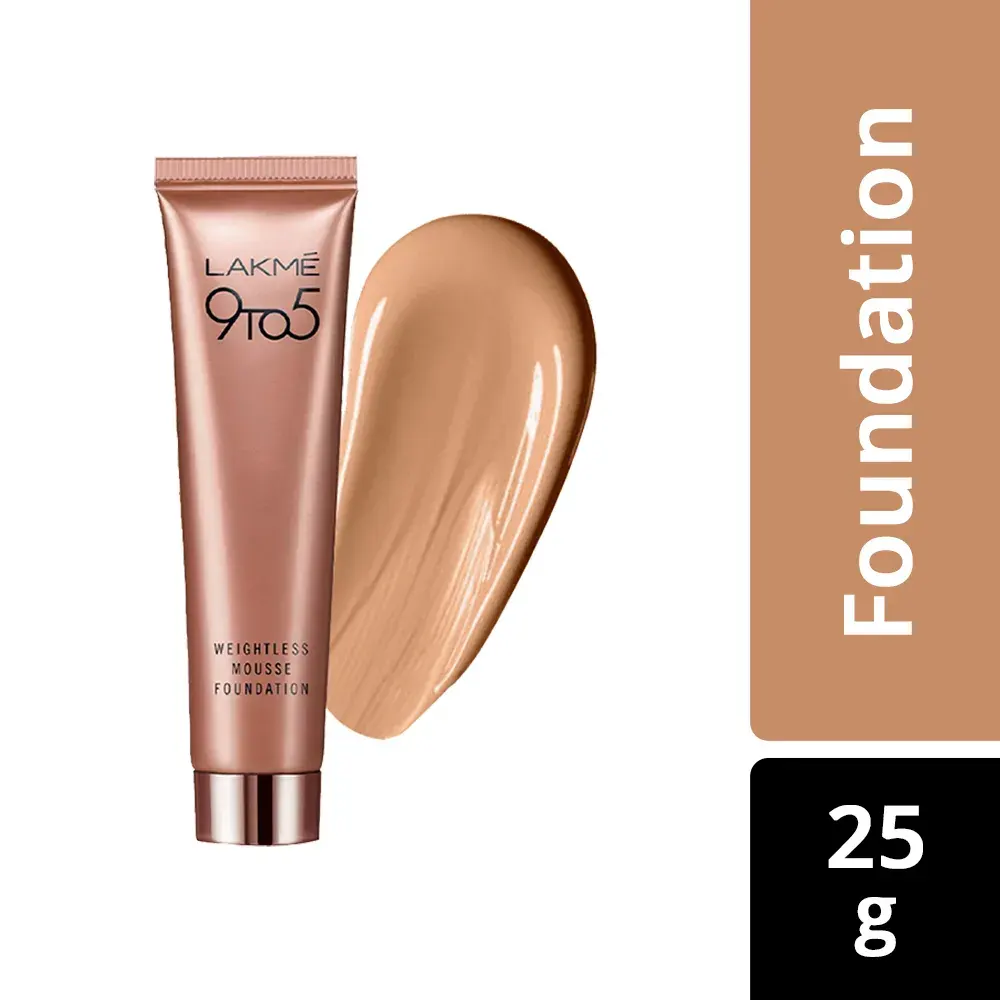 Lakme 9 To 5 Weightless Mousse Foundation 01 Rose Ivory 25G