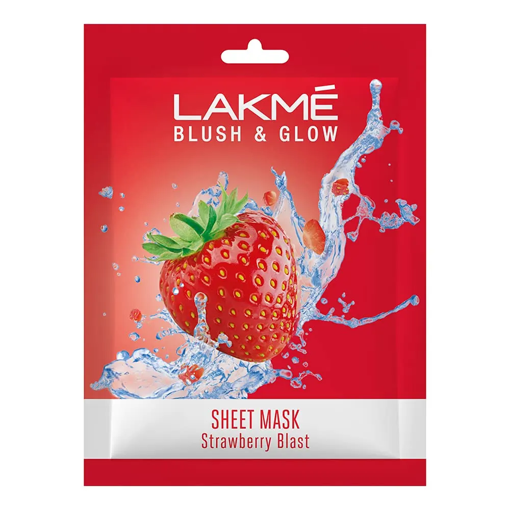 Lakme Blush And Glow Fruity-Licious Sheet Mask Strawberry 20Ml
