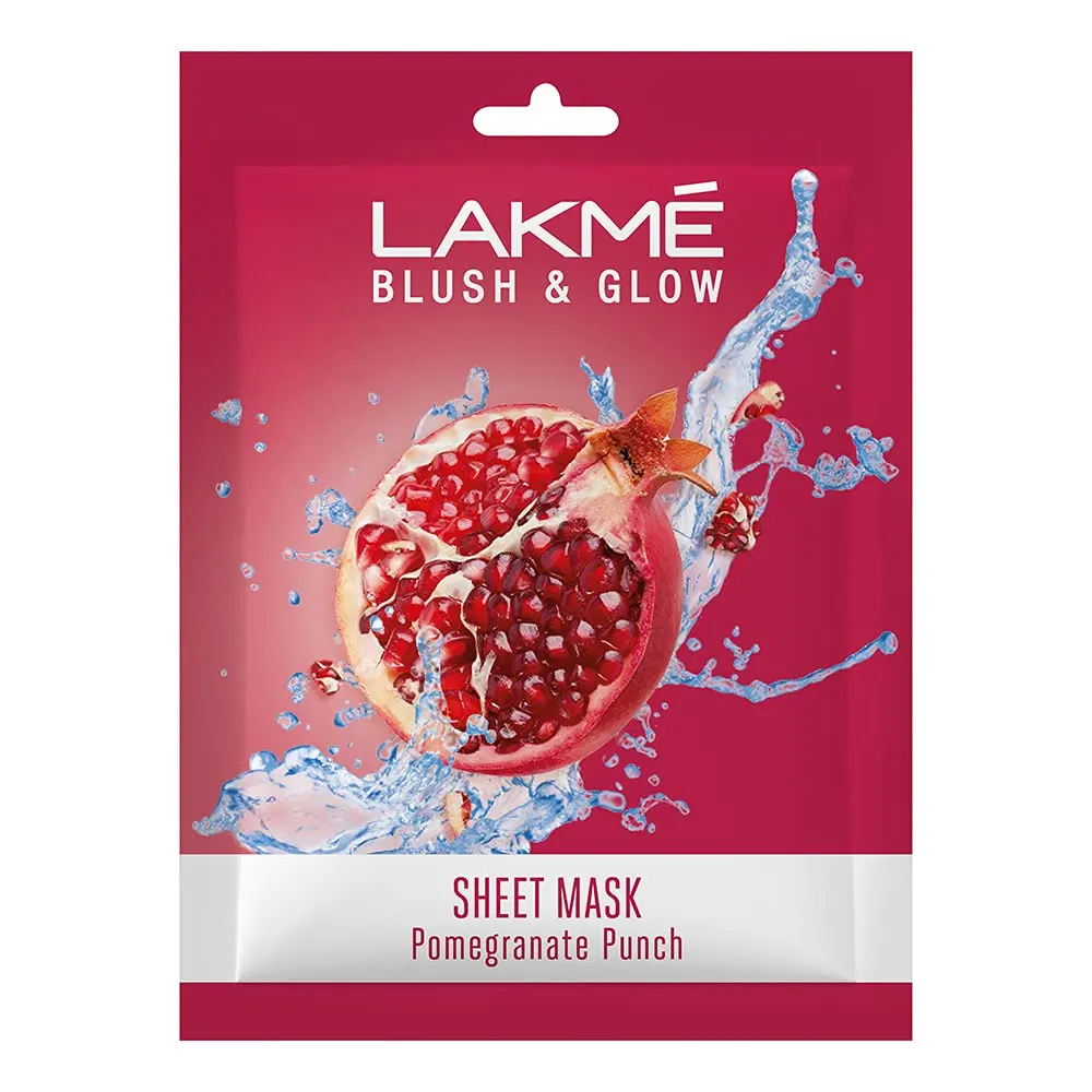 Lakme Blush And Glow Fruity-Licious Sheet Mask Pomegranate 20Ml