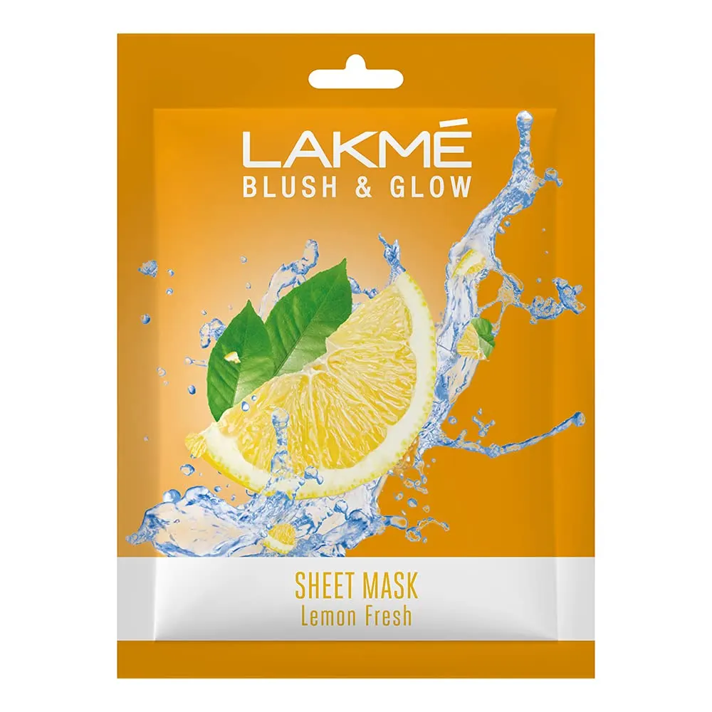 Lakme Blush And Glow Fruity-Licious Sheet Mask Lemon 20Ml