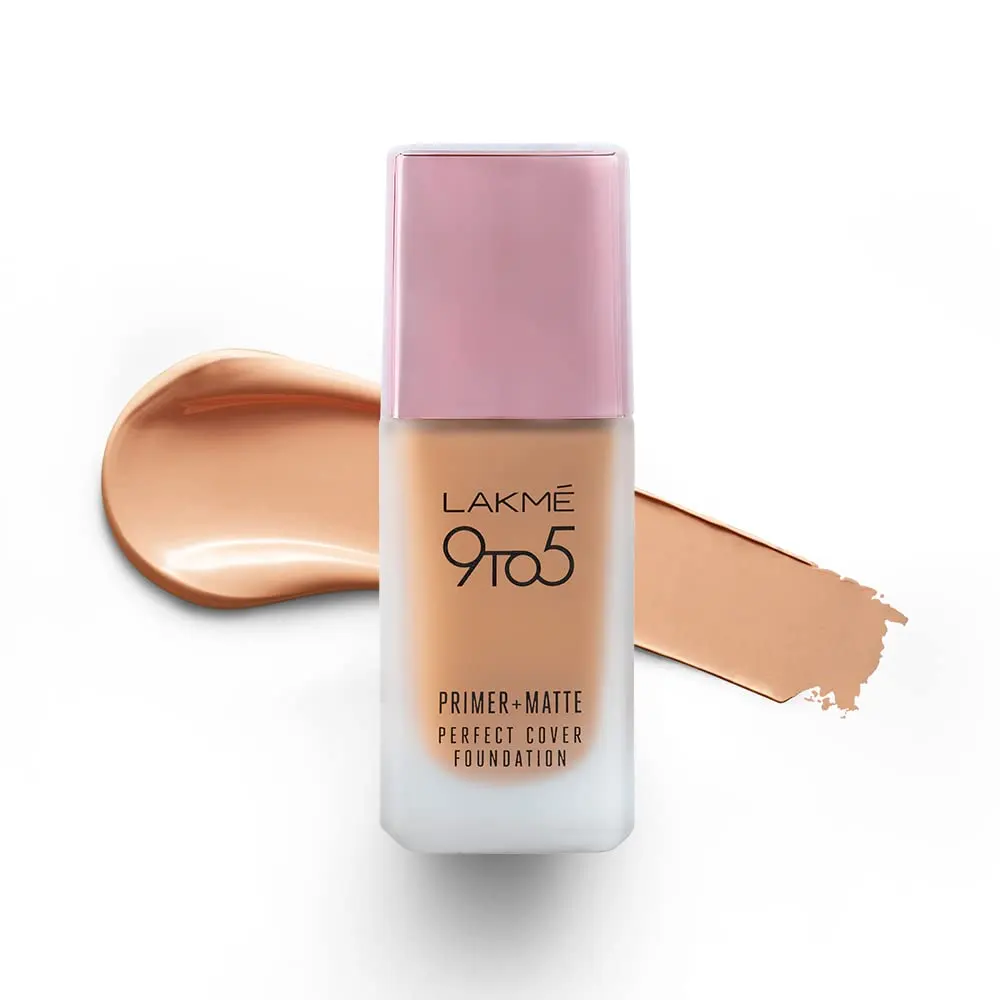 Lakme 9 To 5 Primer + Matte Perfect Cover Foundation W160 Warm Sand 25Ml