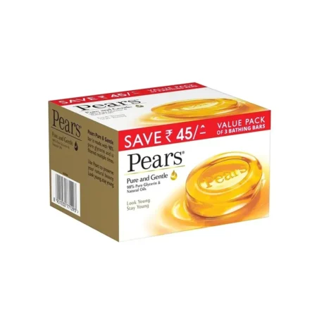 PEARS PURE AND GENTLE 98% PURE GLYCERIN AND NATURAL OILS LOOK YOUNG STAY YOUNG 3 * 125G
