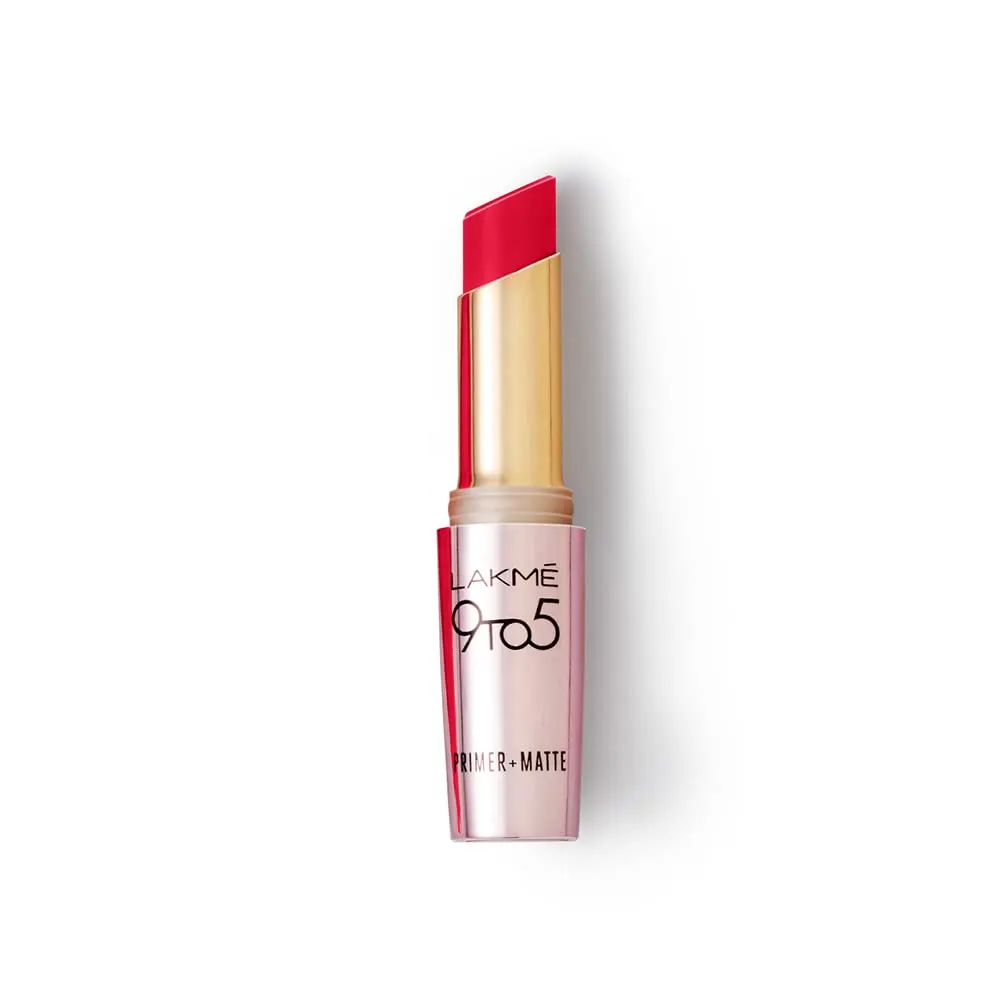 Lakme 9 To 5 Primer + Matte Lipstick Mr2 Red Coat 3.6G