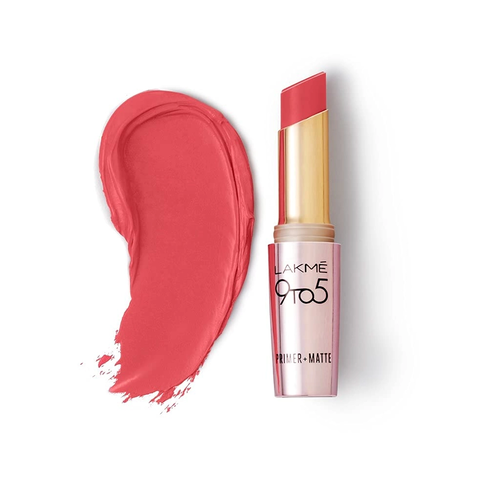 Lakme 9 To 5 Primer + Matte Lipstick Mp13 Peachy Affair 3.6G