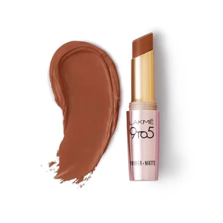 Lakme 9 To 5 Primer + Matte Lipstick Mb4 Rustic Brown 3.6G