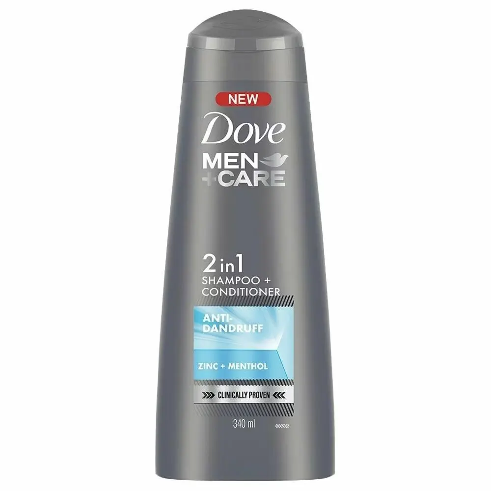 Dove Men + Care 2 In 1 Shampoo Conditioner Anti- Dandruff Zinc + Menthol 340Ml