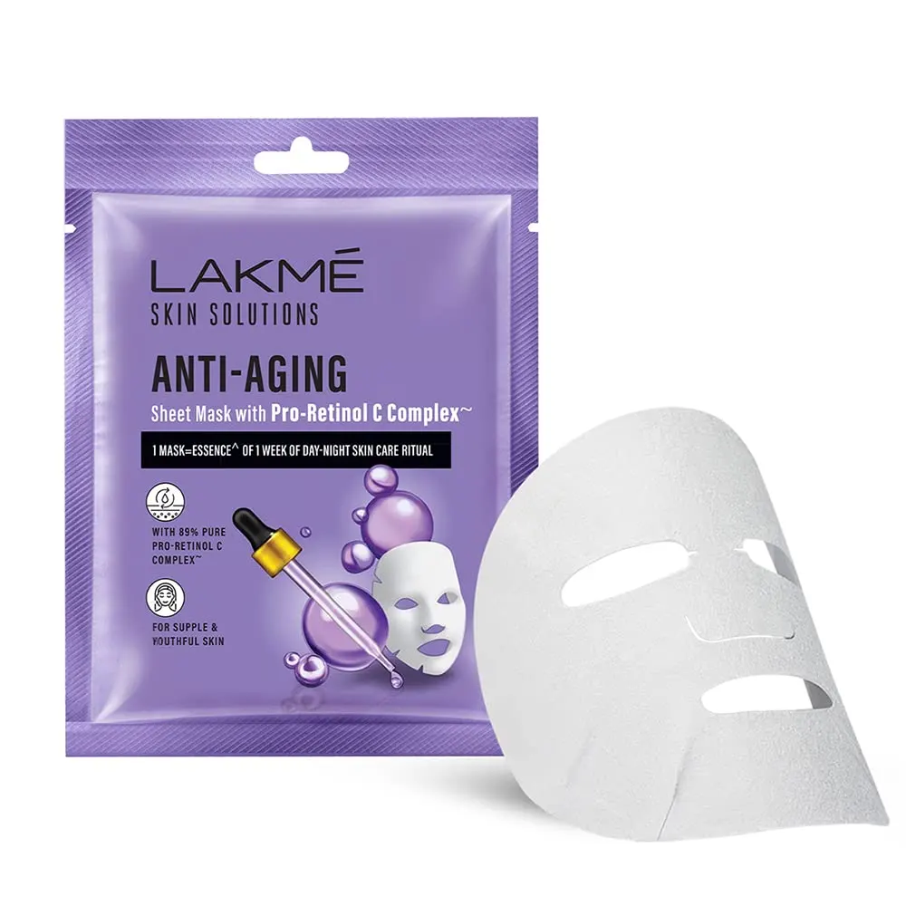 Lakme Skin Solutions Anti-Aging Sheet Mask With Pro-Retinol C Complex 25Ml