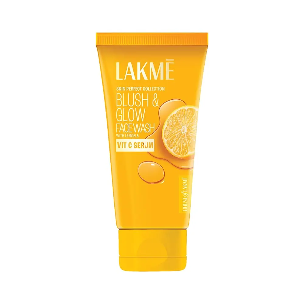 Lakme Blush & Glow Brightenini Face Wash Lemon With Vitamin C Serum 100Gm