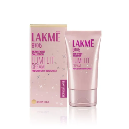 Lakme 9 To 5 Golden Glaze Skin Stylist Collection Lumi Lit Cream Highlighter In Moisturizer 30G