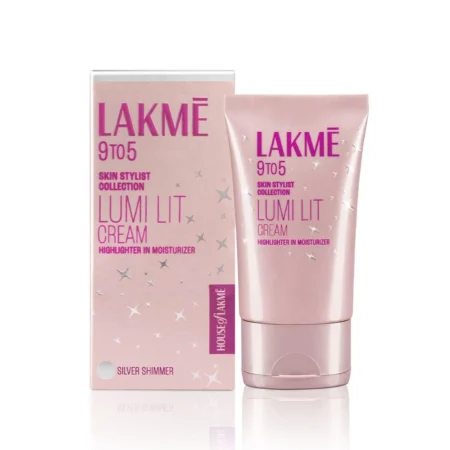 Lakme 9 To 5 Skin Stylish Collection Lumi Lit Cream Highlighter In Moisturizer Silver Shimmer 60G