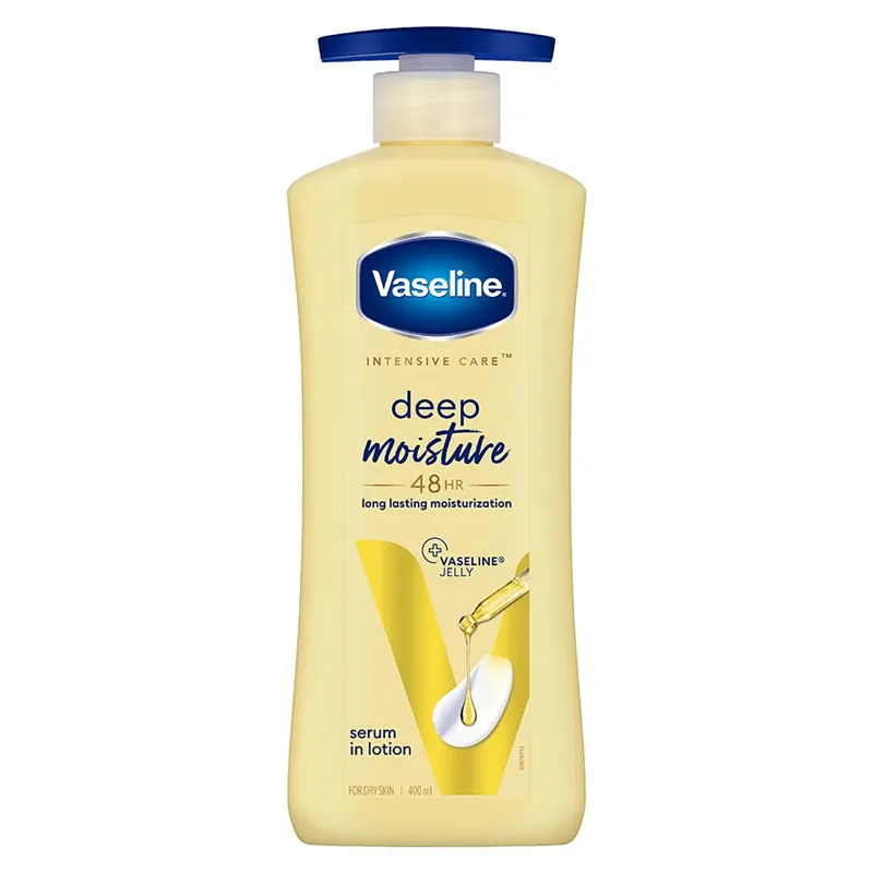 Vaseline Intensive Care Deep Moisture 48 Hr Long Lasting Moisturization + Vaseline Jelly Serum In Lotion 400Ml