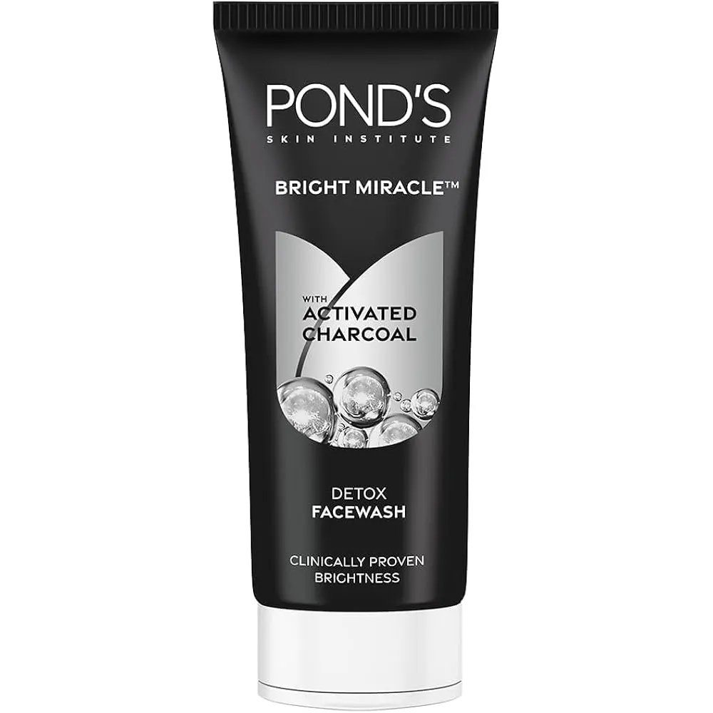 Pond'S Skin Institute Bright Miracle With Activated Charcoal Detox Facewash 100G