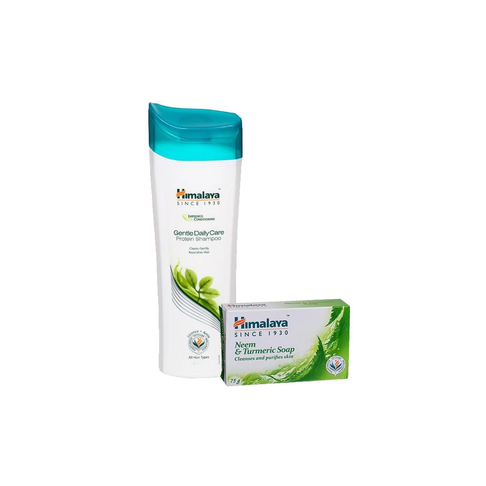 Himalaya Gentle Daily Care Natural Protein Shampoo 180Ml + Free Neem & Turmeric 75G Soap 1N
