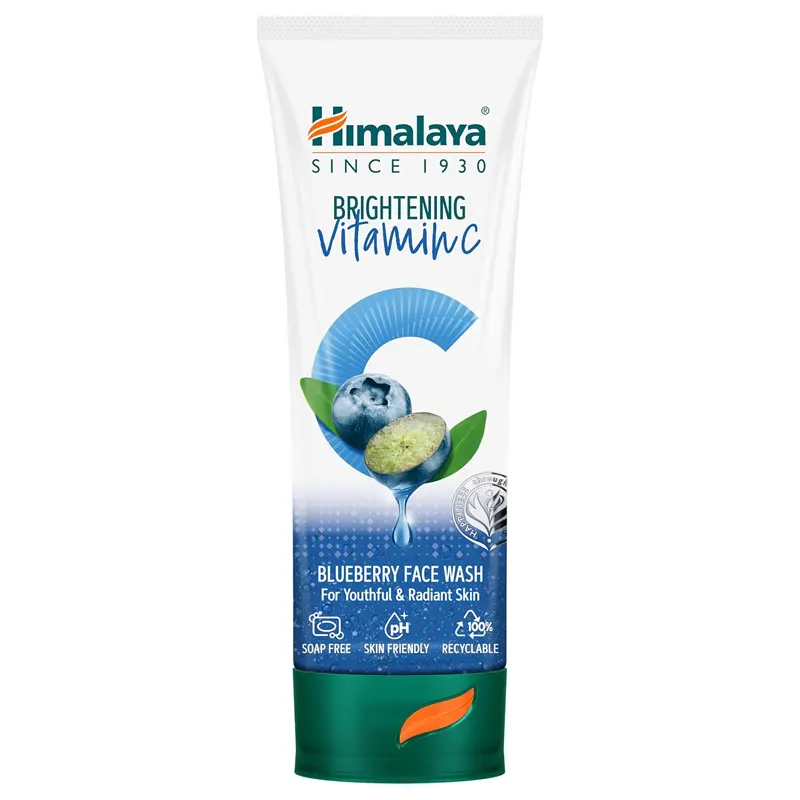 Himalaya Brightening Vitamin C Blueberry Face Wash For Youthful & Radiant Skin100Ml
