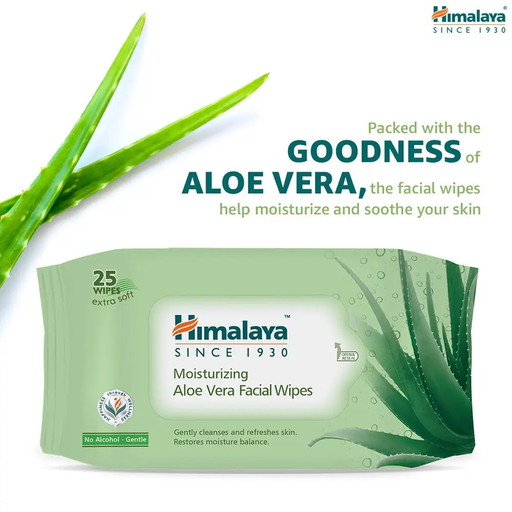Himalaya Moisturizing Aloe Vera Facial Wipes 25N