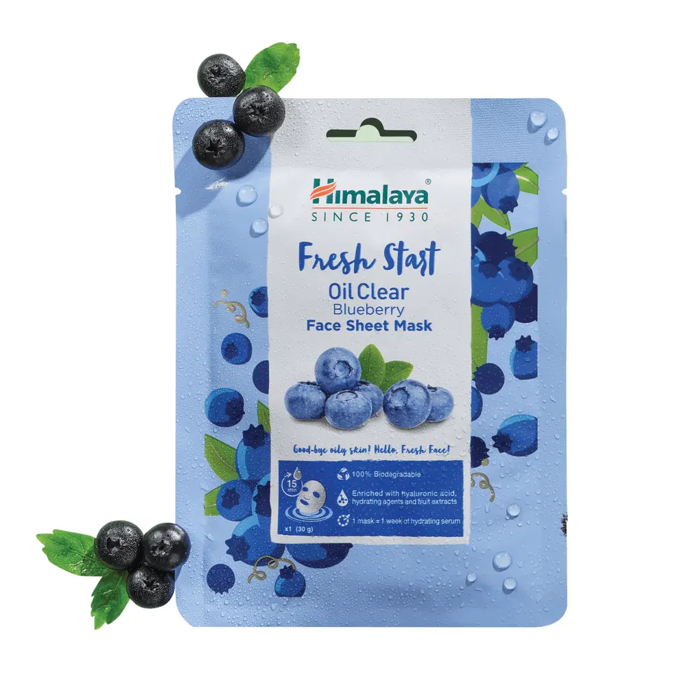 Himalaya Fresh Start Oil Clear Blueberry Face Sheet Mask 1N