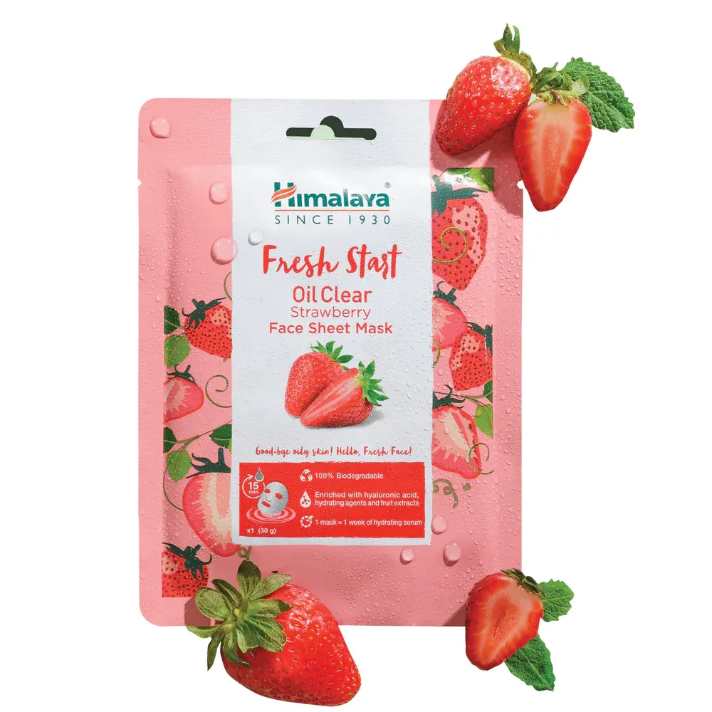 Himalaya Fresh Start Oil Clear Strawberry Face Sheet Mask 1N