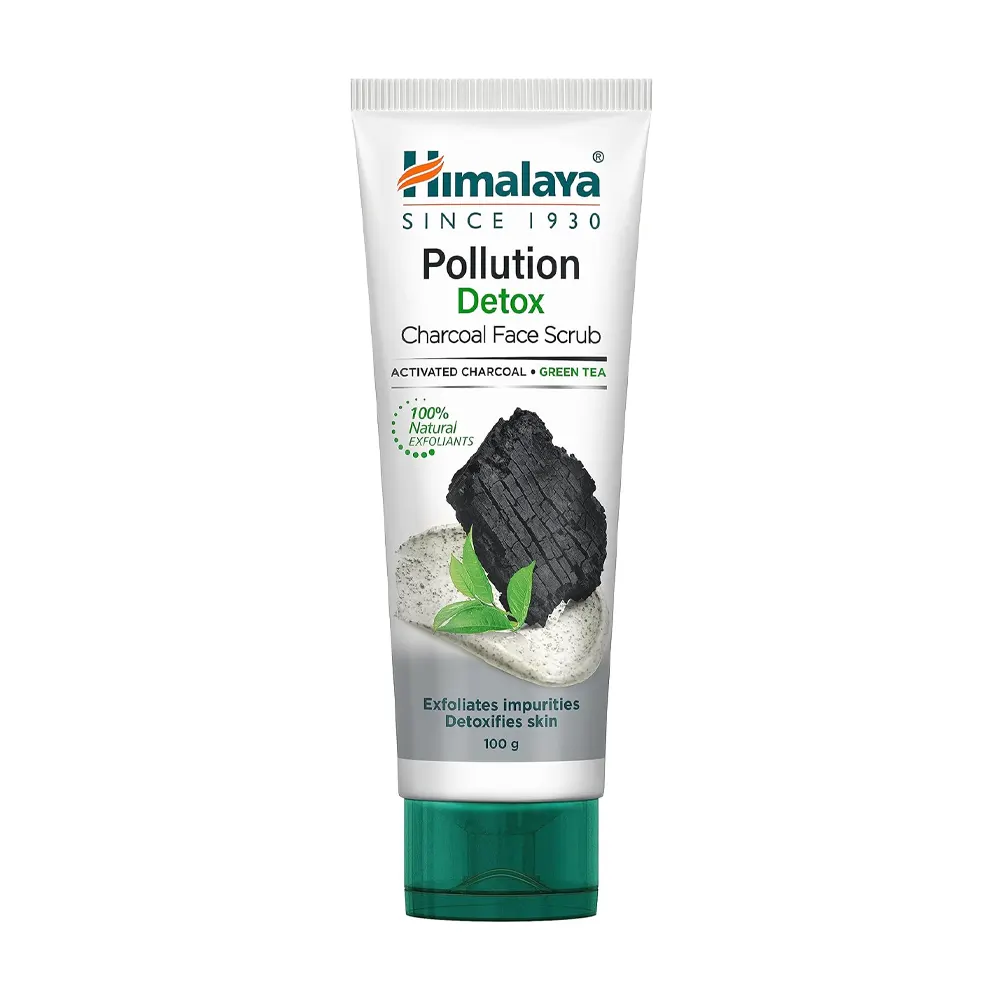 Himalaya Pollution Detox Charcoal Face Scrub Activated Charcoal Green Tea 100G