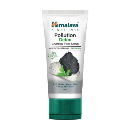 HIMALAYA POLLUTION DETOX CHARCOAL FACE SCRUB ACTIVATED CHARCOAL GREEN TEA 50G