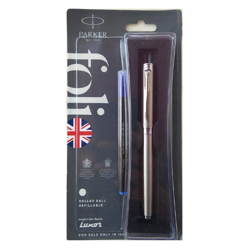 Parker Foli Stainless Steel Chrome Rim Ball Pen 1N