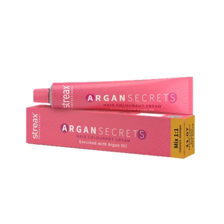 Streax Professional Argan Secrets Hair Colourant Cream Enriched With Argan Oil 2 Soft Black Mix 1:1 Colourant : Developer 60G