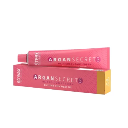 STREAX PROFESSIONAL ARGAN SECRETS HAIR COLOURANT CREAM ENRICHED WITH ARGAN OIL 7.3 GOLDEN BLONDE MIX 1 : 1 COLOURANT DEVELOPER 60G