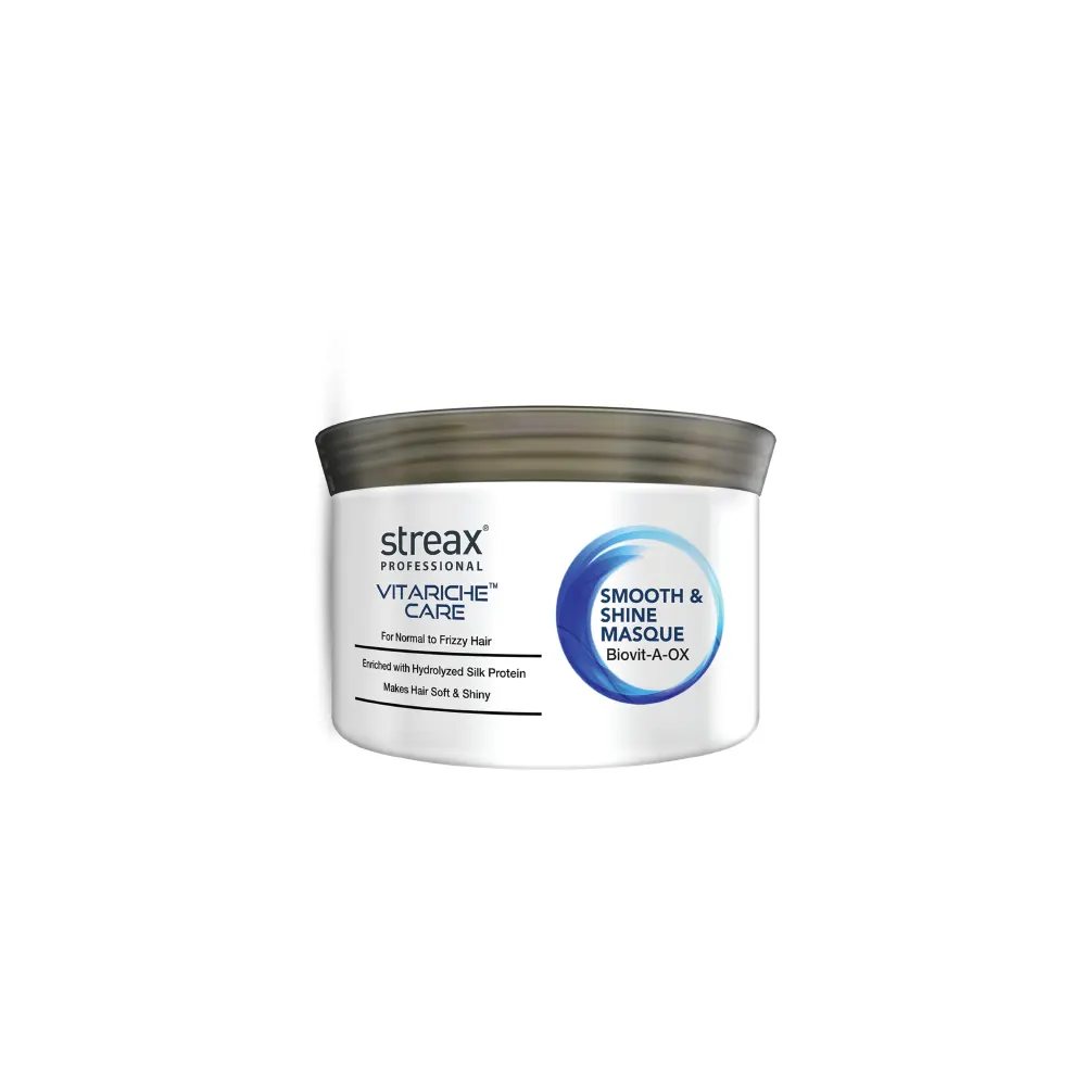 Streax Professional Vitariche Care Smooth & Shine Masque Biovit-A-Ox For Normal To Dry & Frizzy Hair 200G