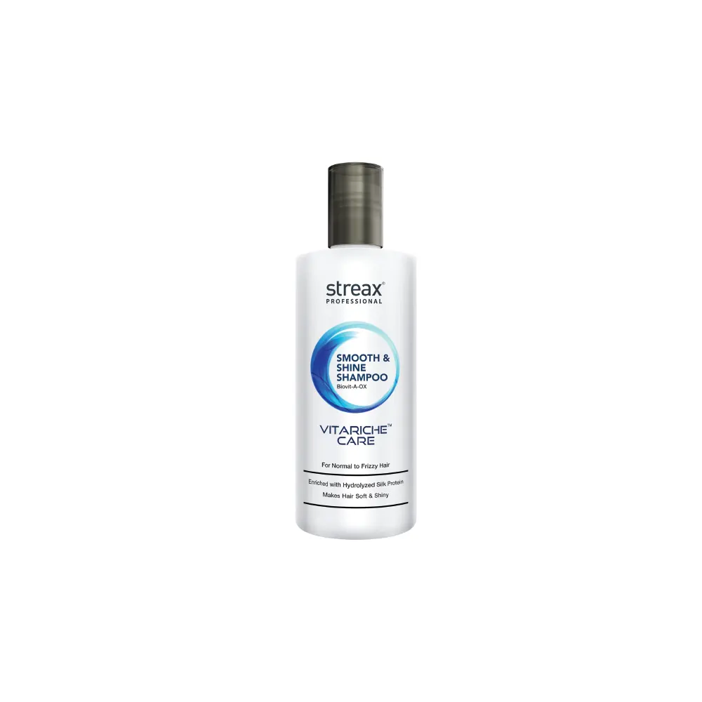 Streax Professional Vitariche Care Smooth & Shine Shampoo Biovit-A-Ox For Normal To Dry & Frizzy Hair 300Ml