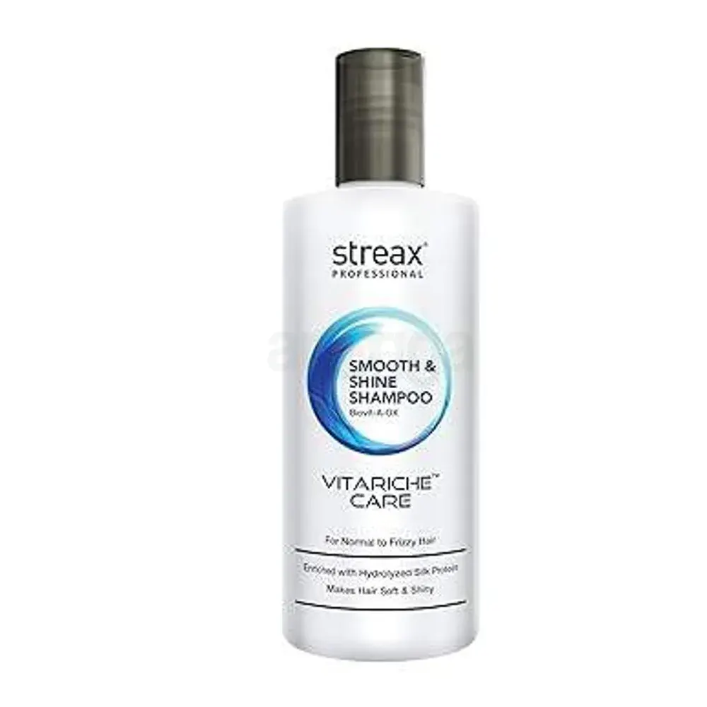 Streax Professional Vitariche Care Smooth & Shine Shampoo Biovit-A-Ox For Normal To Dry & Frizzy Hair 1.5L