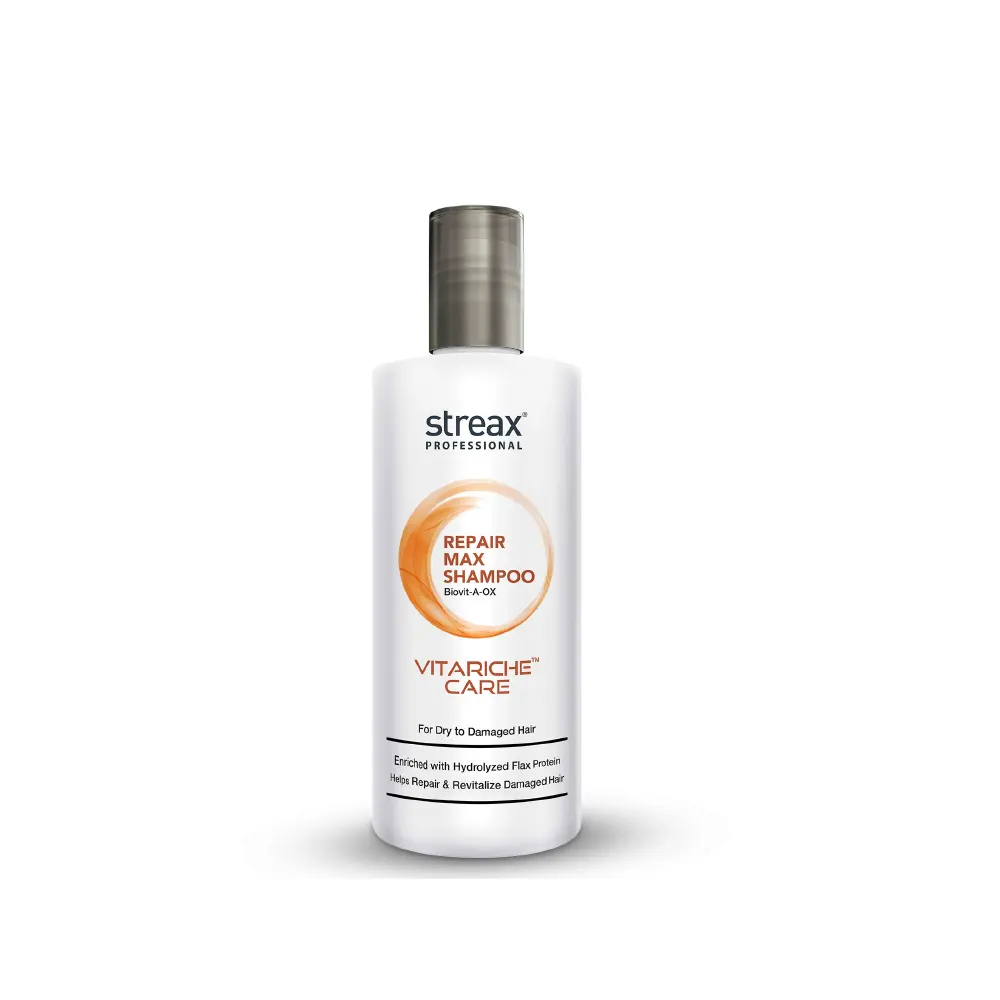 Streax Professional Vitariche Care Repair Max Shampoo Biovit-A-Ox For Dry To Damaged Hair 300Ml