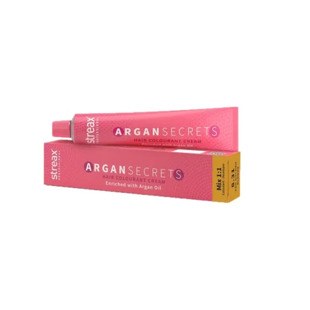 STREAX PROFESSIONAL ARGAN SECRETS HAIR COLOURANT CREAM ENRICHED WITH ARGAN OIL 8.31 ASH GOLDEN BLONDE MIX 1 : 1 COLOURANT DEVELOPER 60G