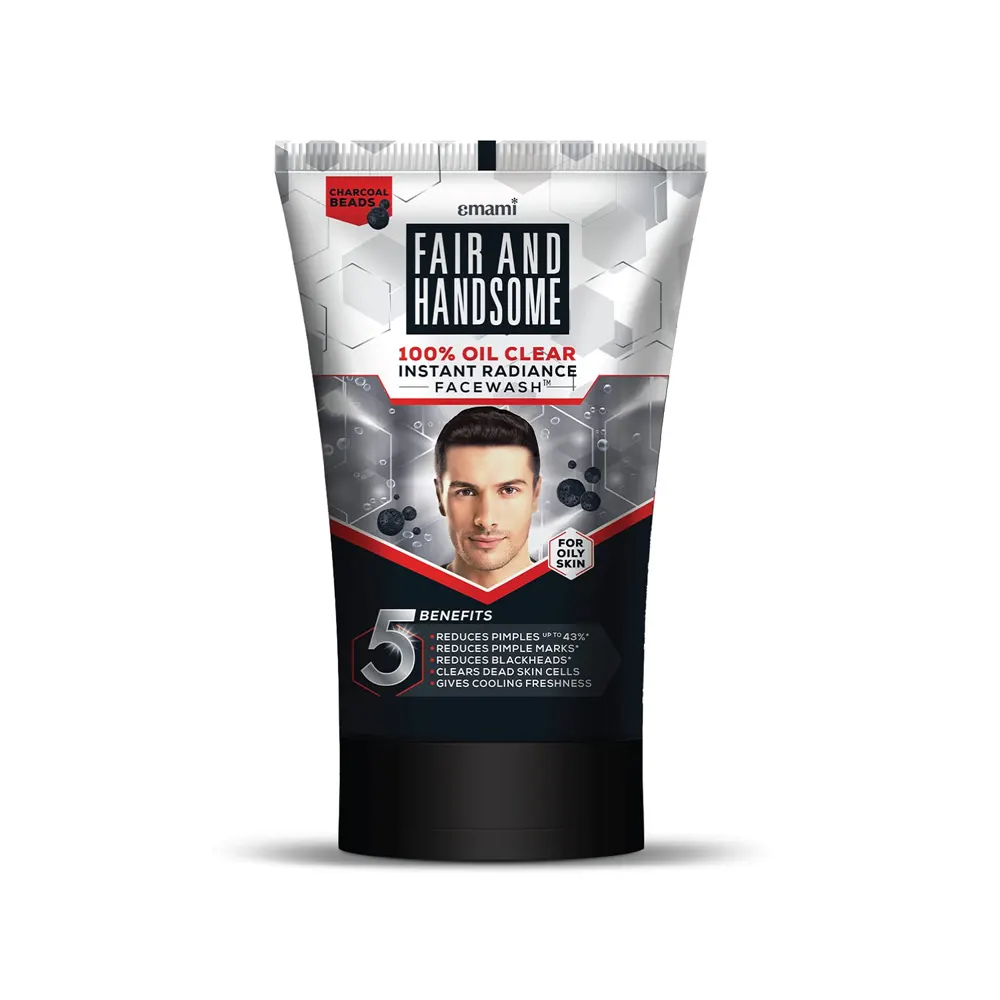 Emami Fair And Handsome 100% Oil Clear Instant Fairness Face Wash 50G