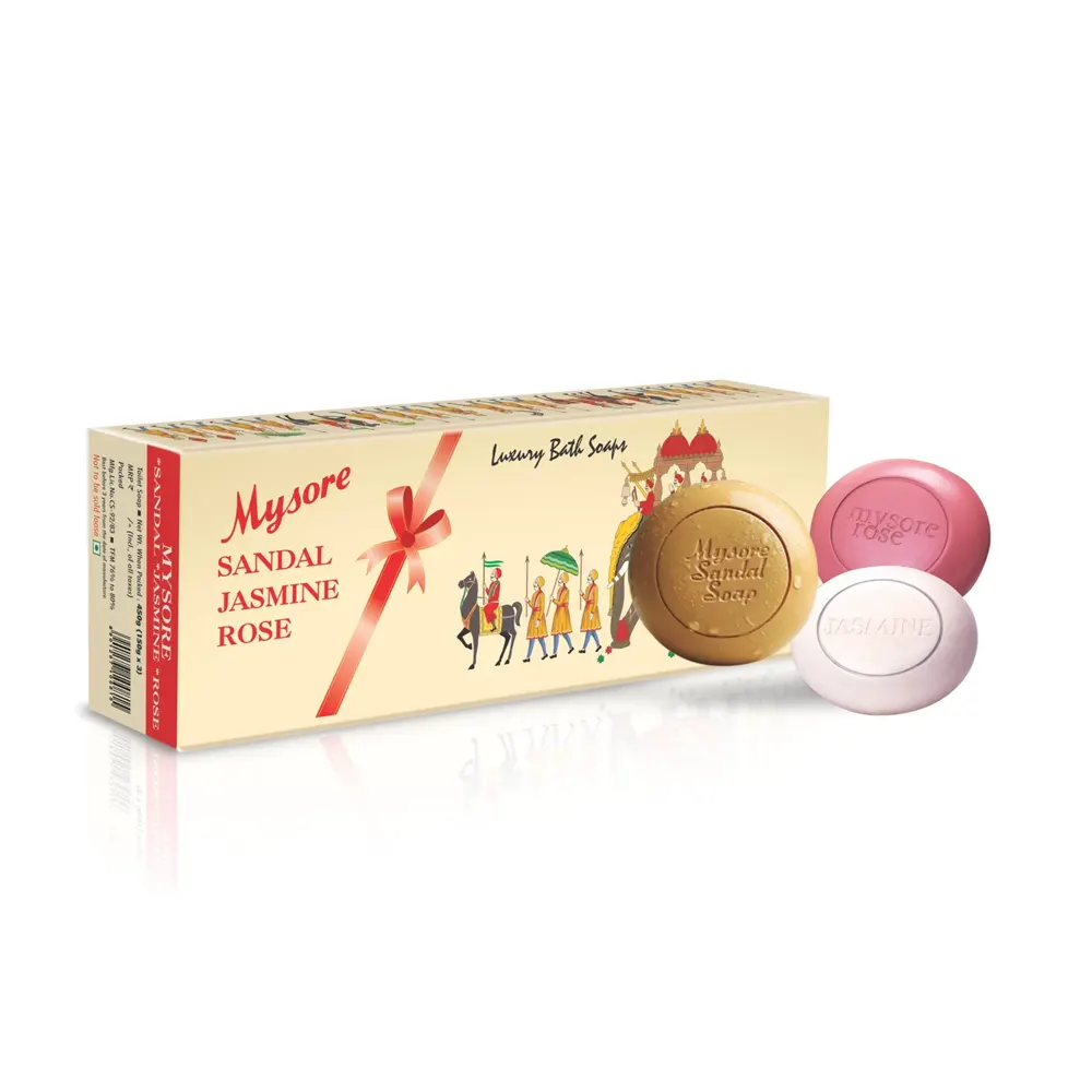 Mysore Sandal Jasmine Rose 150G X 3Pcs