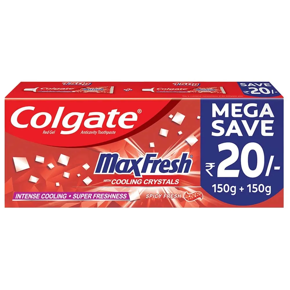 Colgate Red Gel Max Fresh With Cooling Crystals Spicy Fresh 2X 150G=300G