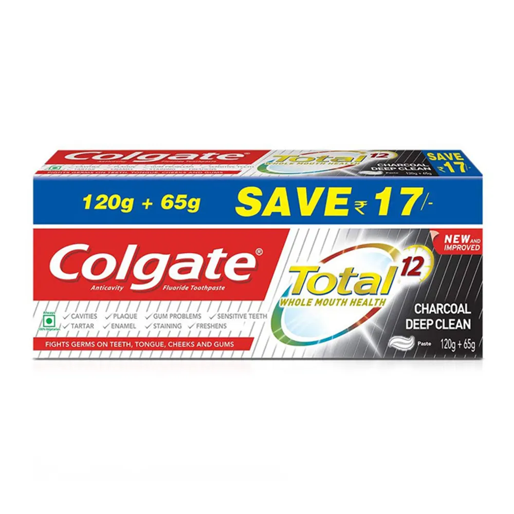 Colgate Total 12 Whole Mouth Health Charcoal Deep Clean 120G + 65G