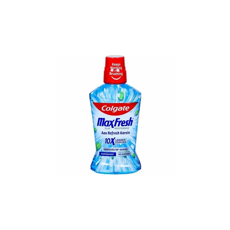 Colgate Max Fresh Plax Mouthwash 10X Longer Cooling Peppermint No Alcohal 100Ml