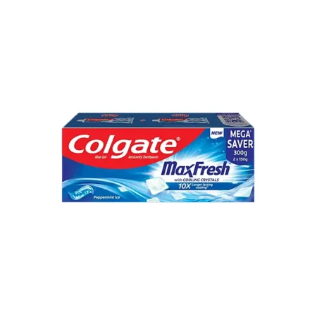 Colgate Max Fresh Blue Gel Anticavity Toothpaste With Cooling Crystals Peppermint Icen 2X150G=300G