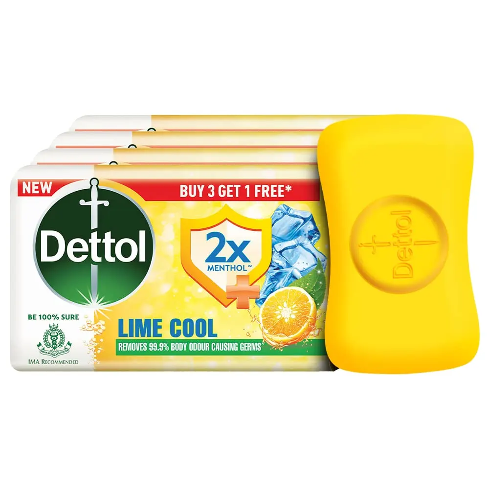 Dettol 2X Lime Cool Soap 4X75G