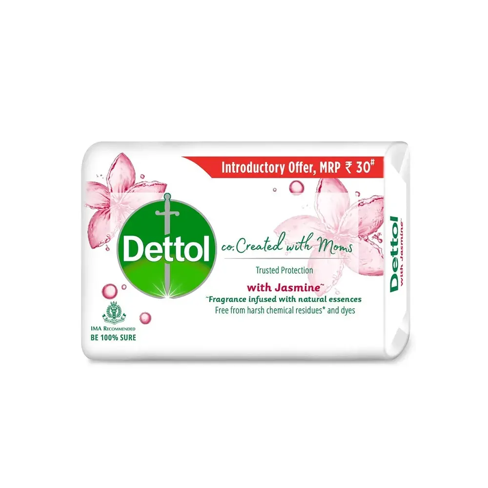 Dettol And Moms Jasmine Fragrance Trusted Protection Parabens Talc And Dyes 75G