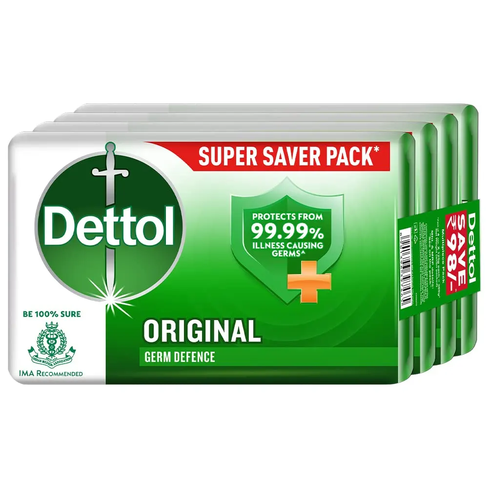 Dettol Orignal Germ Defence Protect From 99.99% Illness Causing Germs 125G 4N