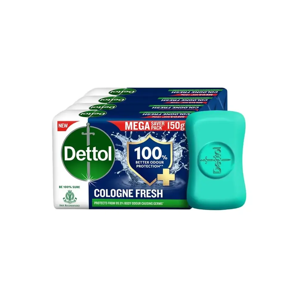 Dettol Colonge Fresh 100% Better Odour Protection** 100G X 4N