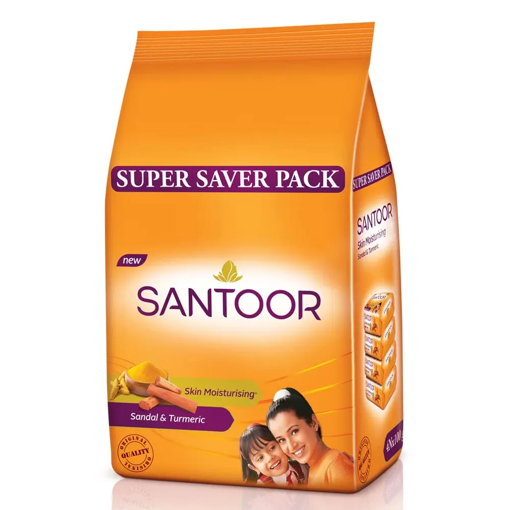 Santoor Total Skin Care With Sandal And Turmeric 4X100G