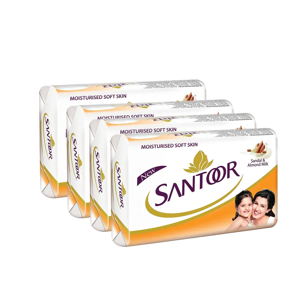 Santoor Almond Soft With Sandal And Almond Milk 4X50G