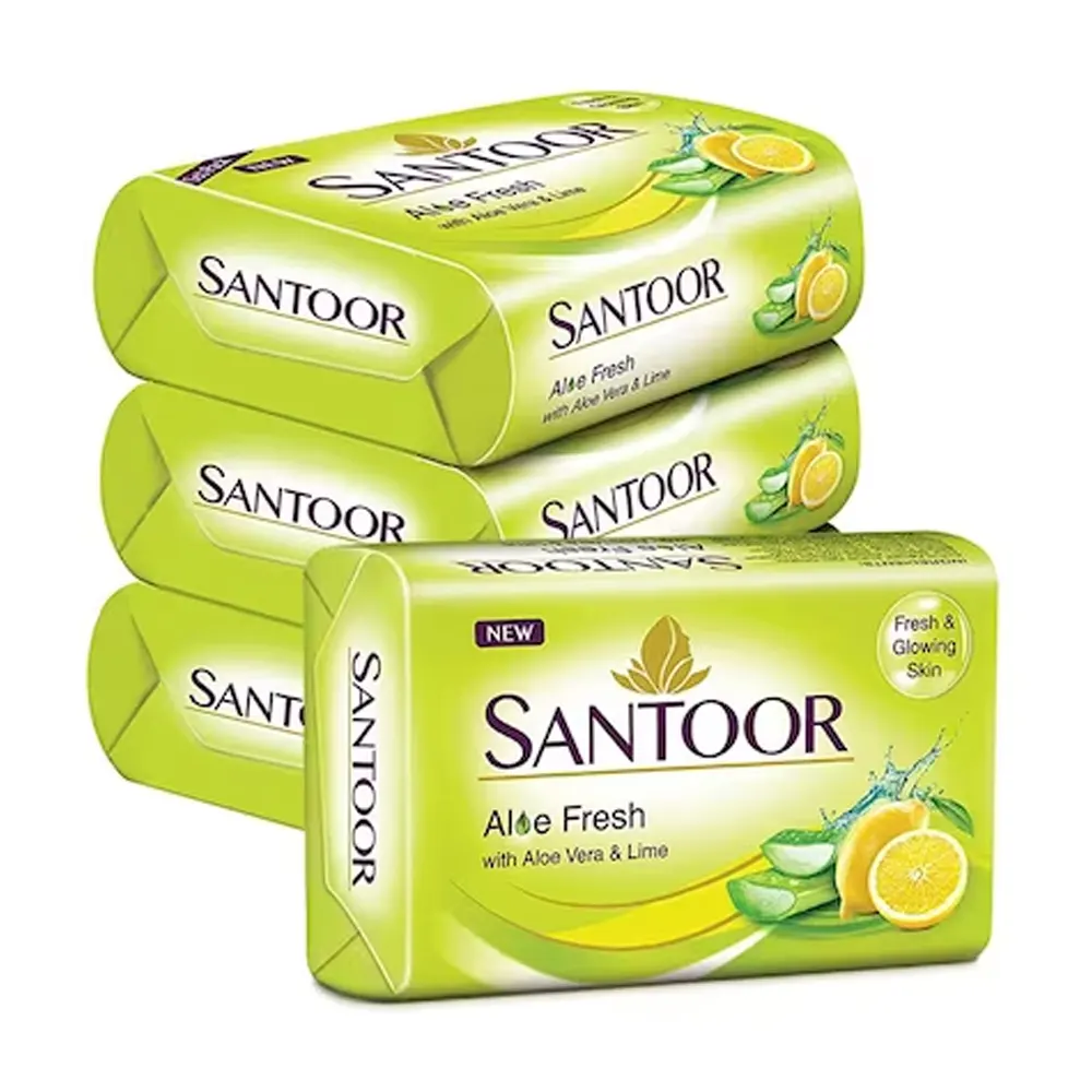 Santoor Aloe Fresh With Aloe Vera And Lime 4X100G