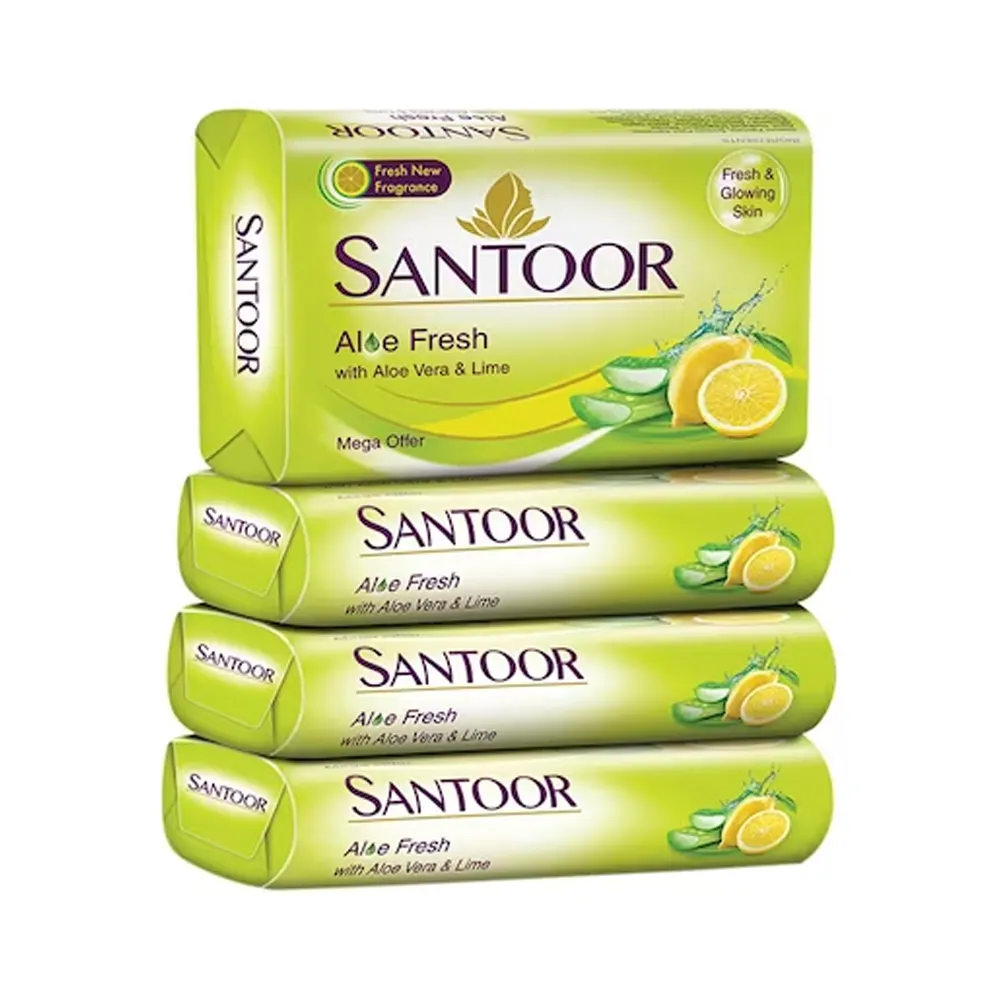 Santoor Aloe Fresh With Aloe Vera And Lime 4X50G